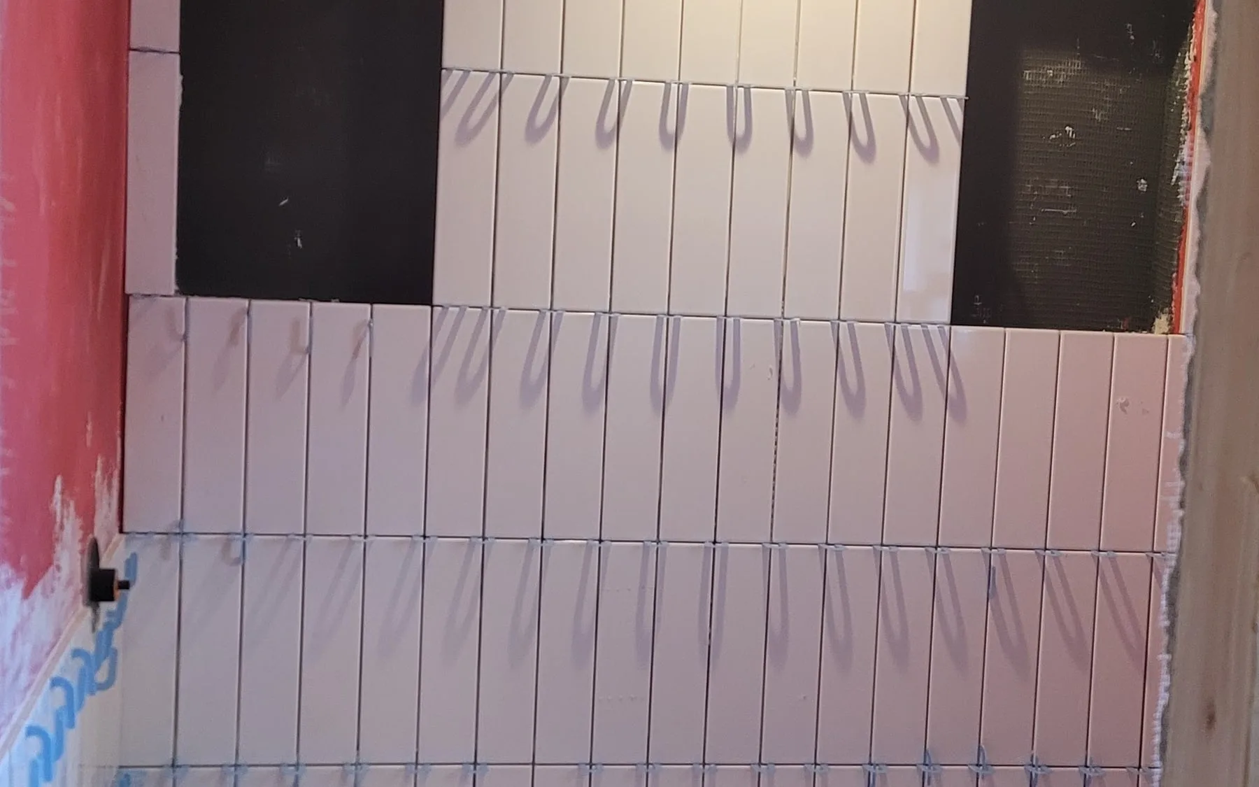 Custom tile installation with mitred corners